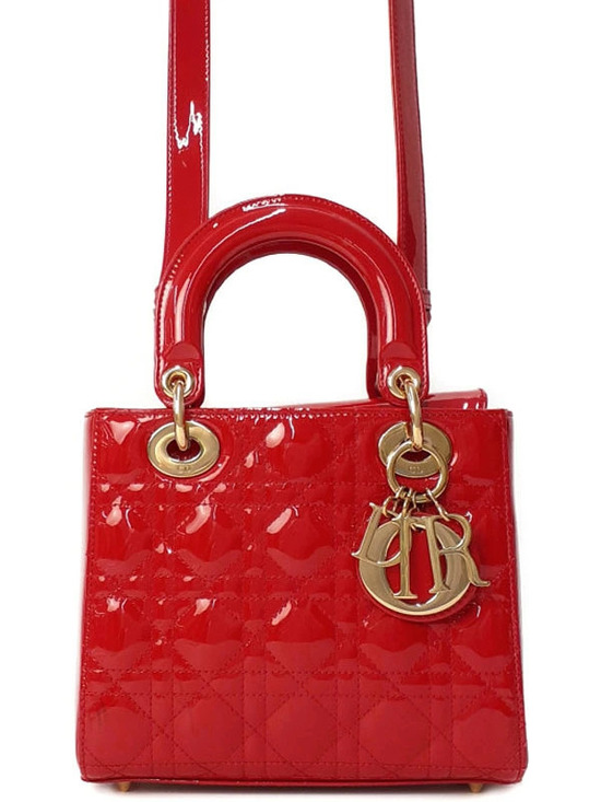 Dior Handbags - Christian Dior Patent Cannage Lady Dior Bag bright Cherry Red